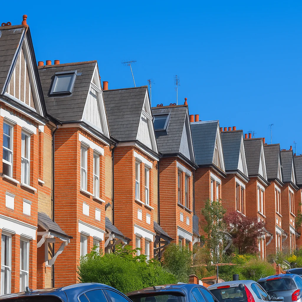 Row of residential houses